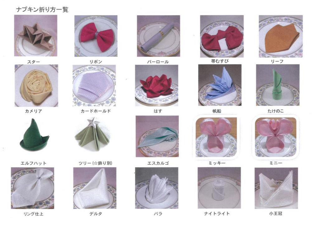 ナプキン折り方